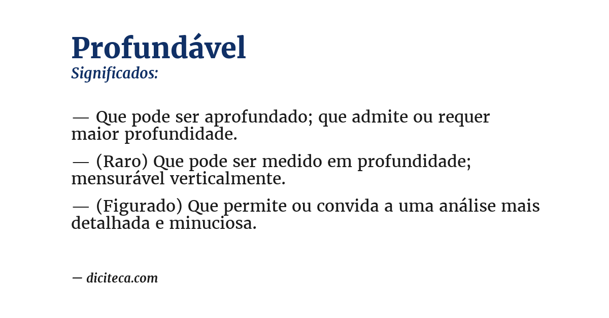 Significado de profundável