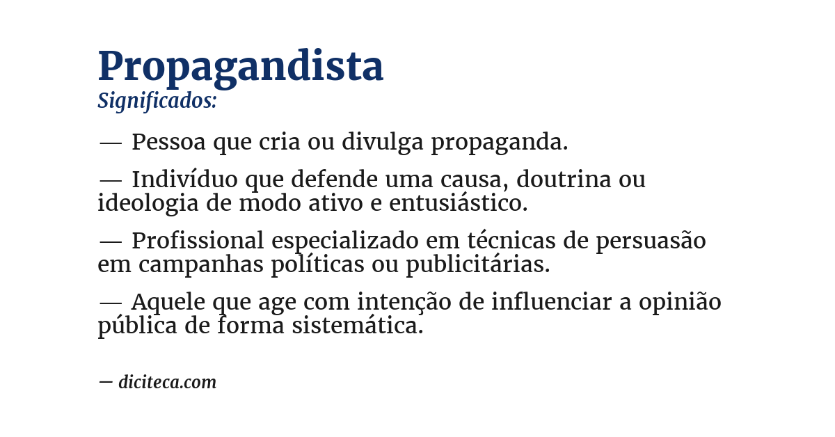 Significado de propagandista