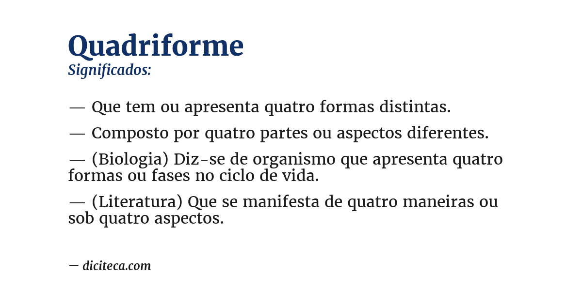 Significado de quadriforme