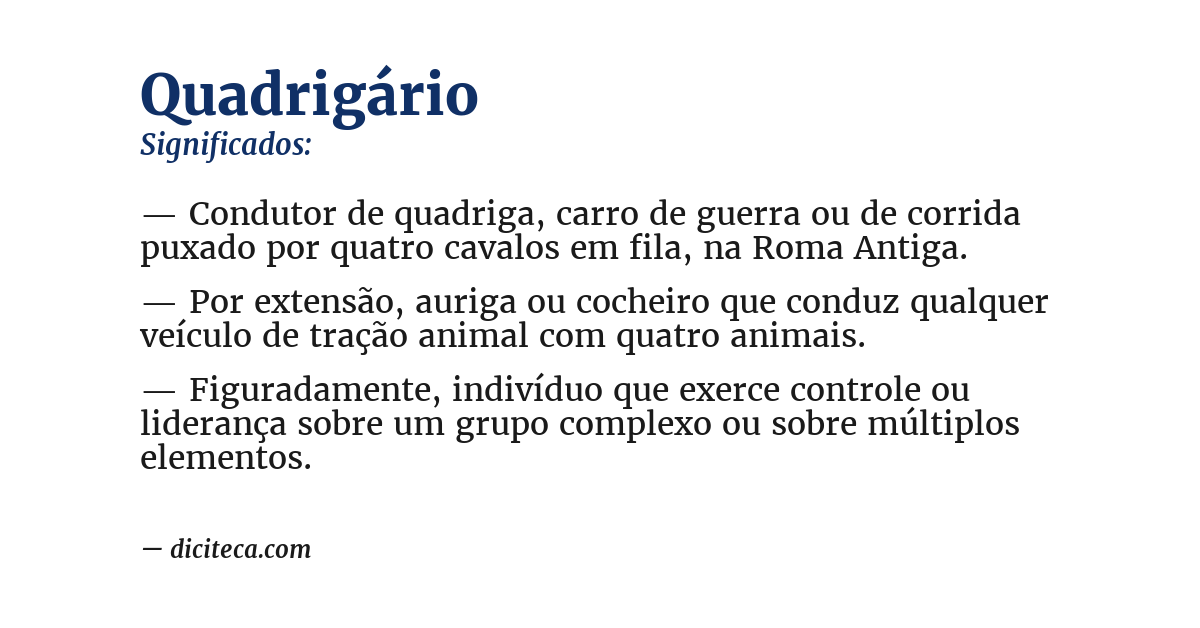 Significado de quadrigário