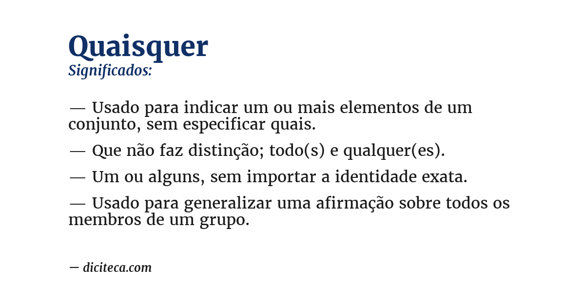 Significado de quaisquer
