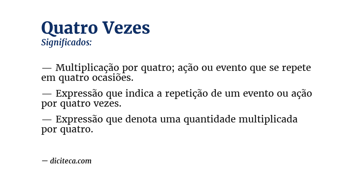 Significado de quatro vezes