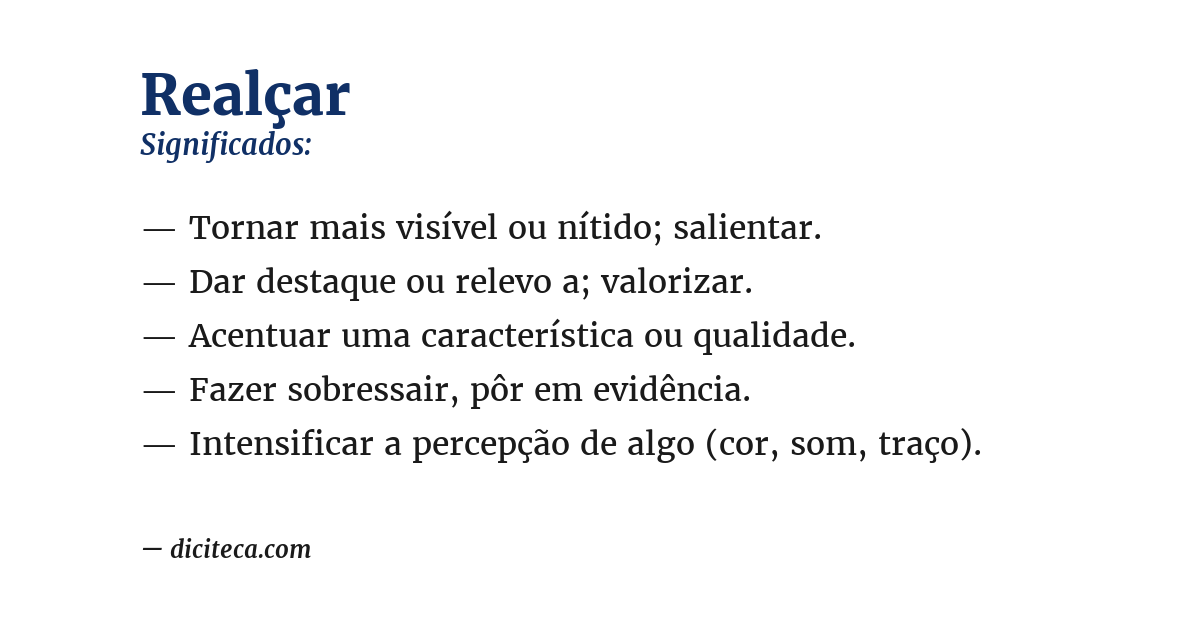 Significado de realçar