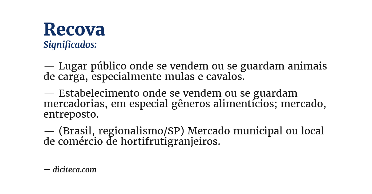 Significado de recova