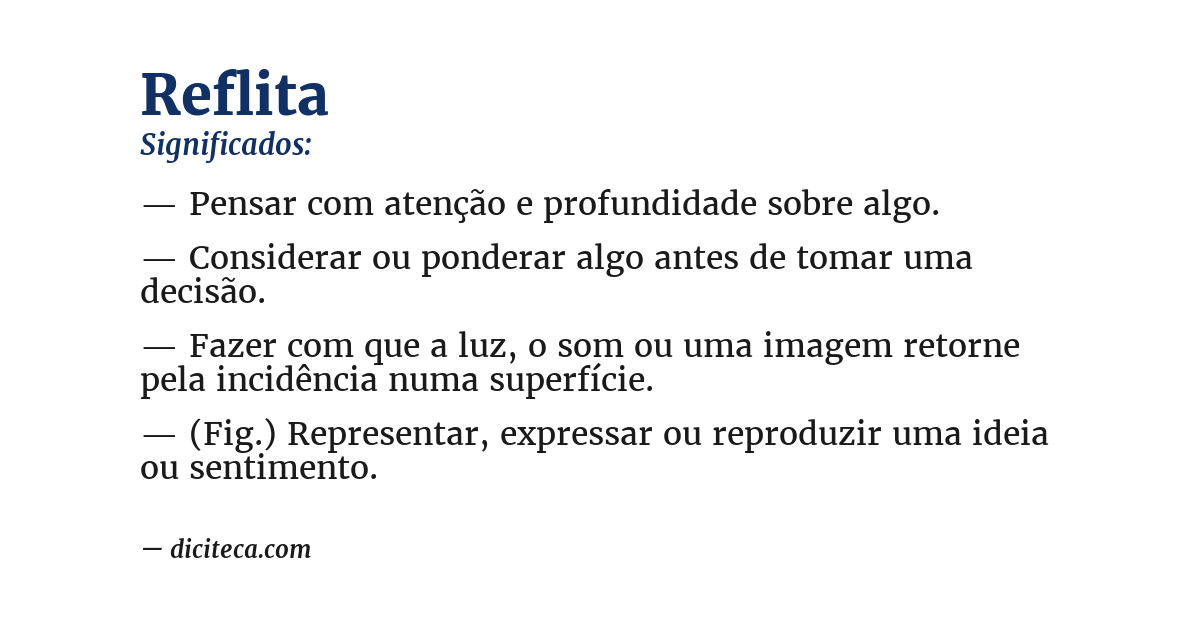 Significado de reflita