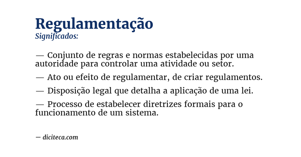 Significado de regulamentação
