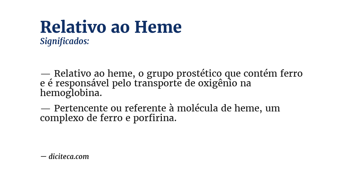 Significado de relativo ao heme