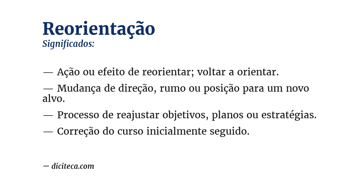 Significado de reorientação