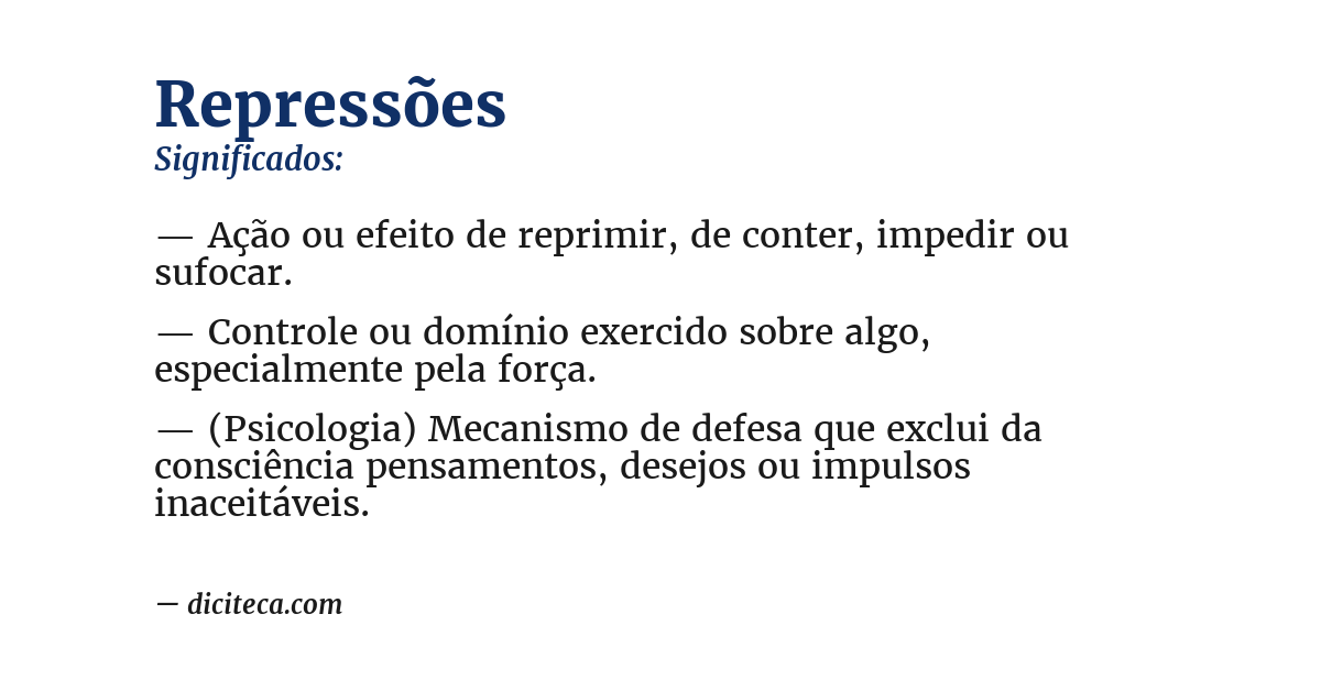 Significado de repressões