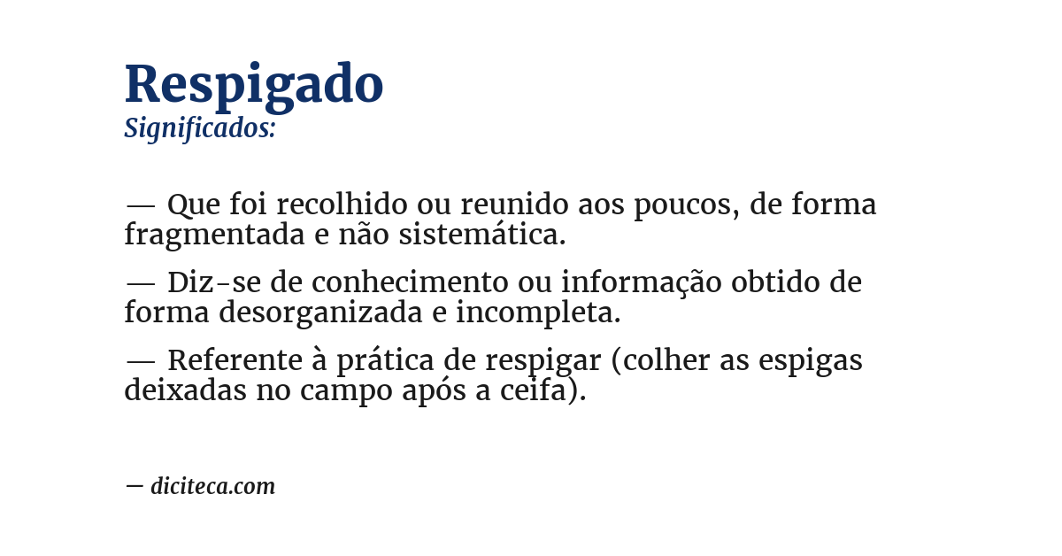 Significado de respigado
