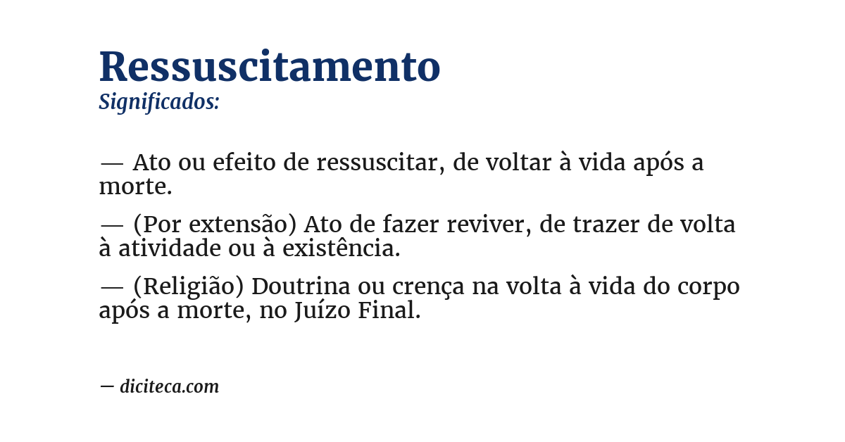 Significado de ressuscitamento