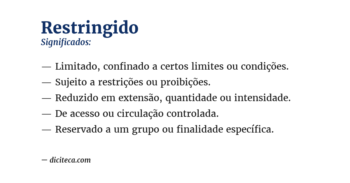 Significado de restringido