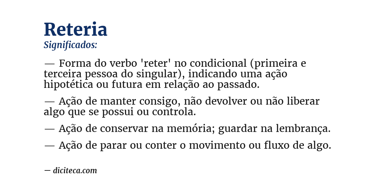 Significado de reteria