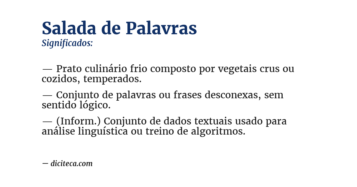 Significado de salada de palavras