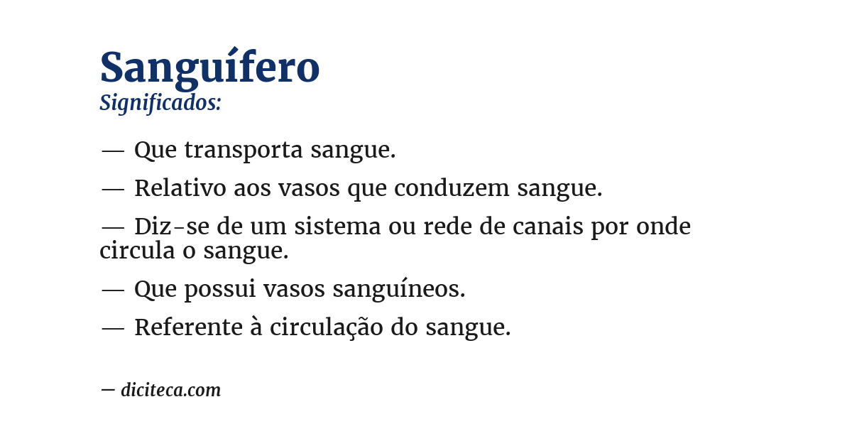 Significado de sanguífero