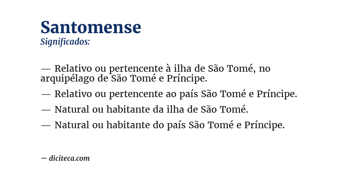 Significado de santomense