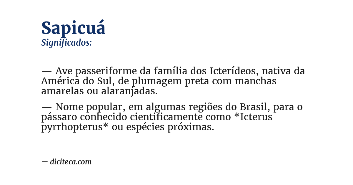 Significado de sapicuá