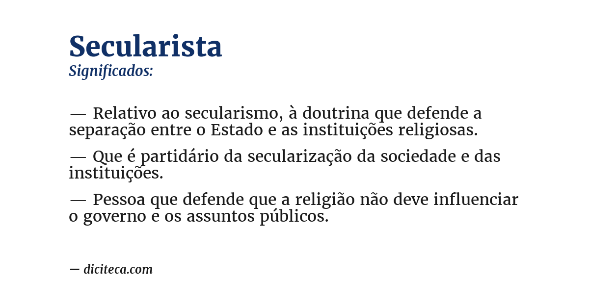 Significado de secularista