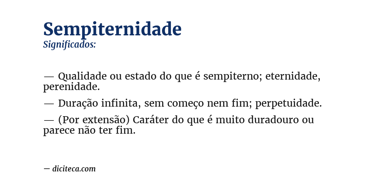Significado de sempiternidade