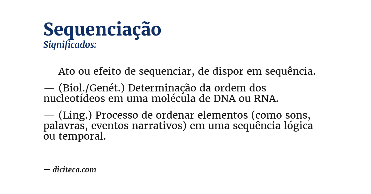 Significado de sequenciação