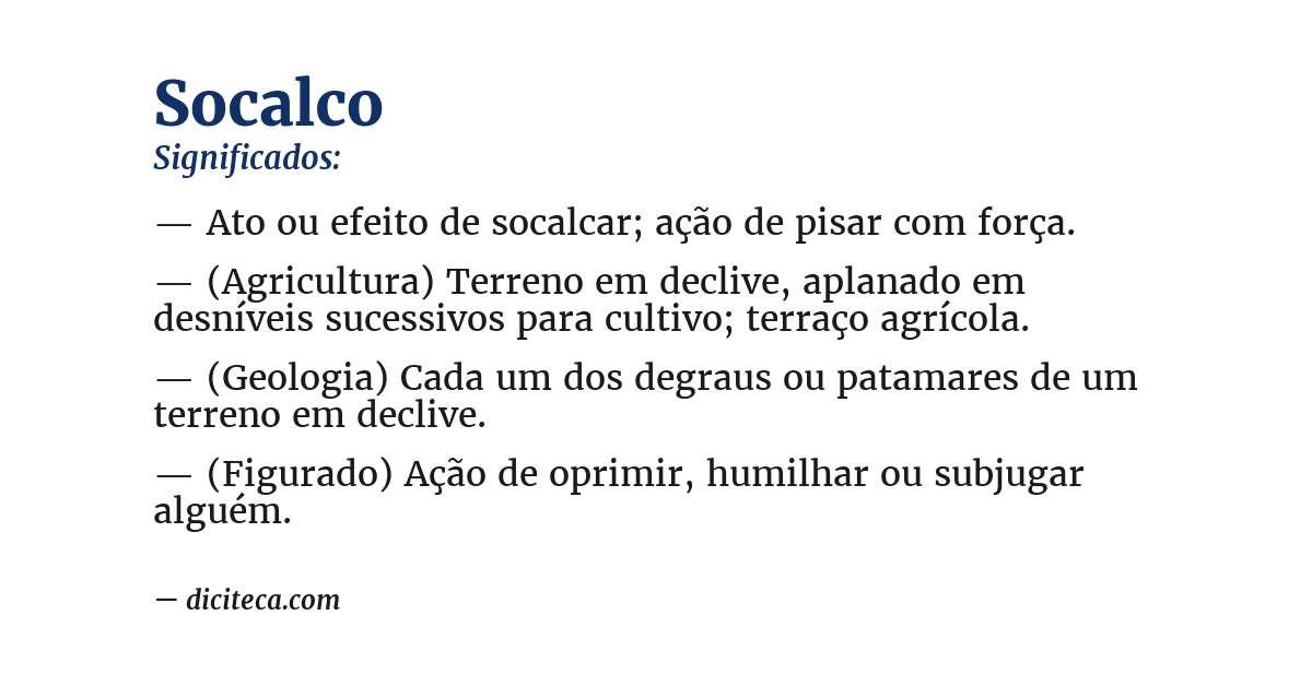 Significado de socalco