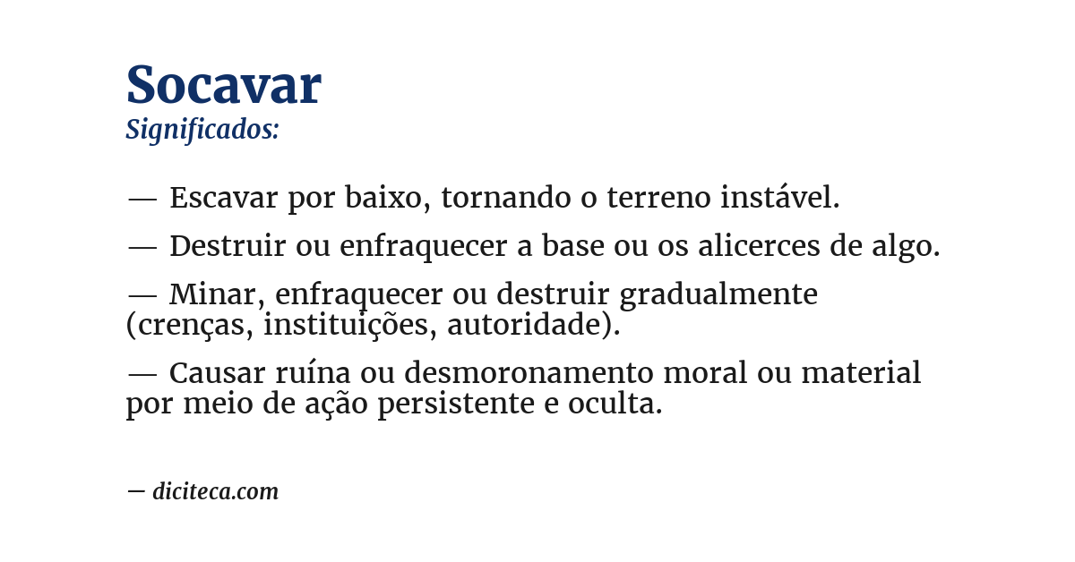 Significado de socavar