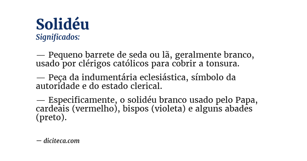 Significado de solidéu