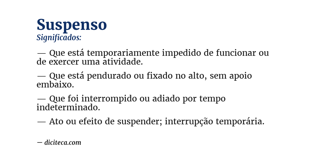 Significado de suspenso