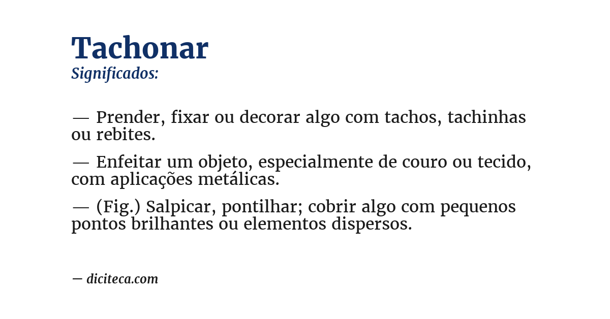 Significado de tachonar