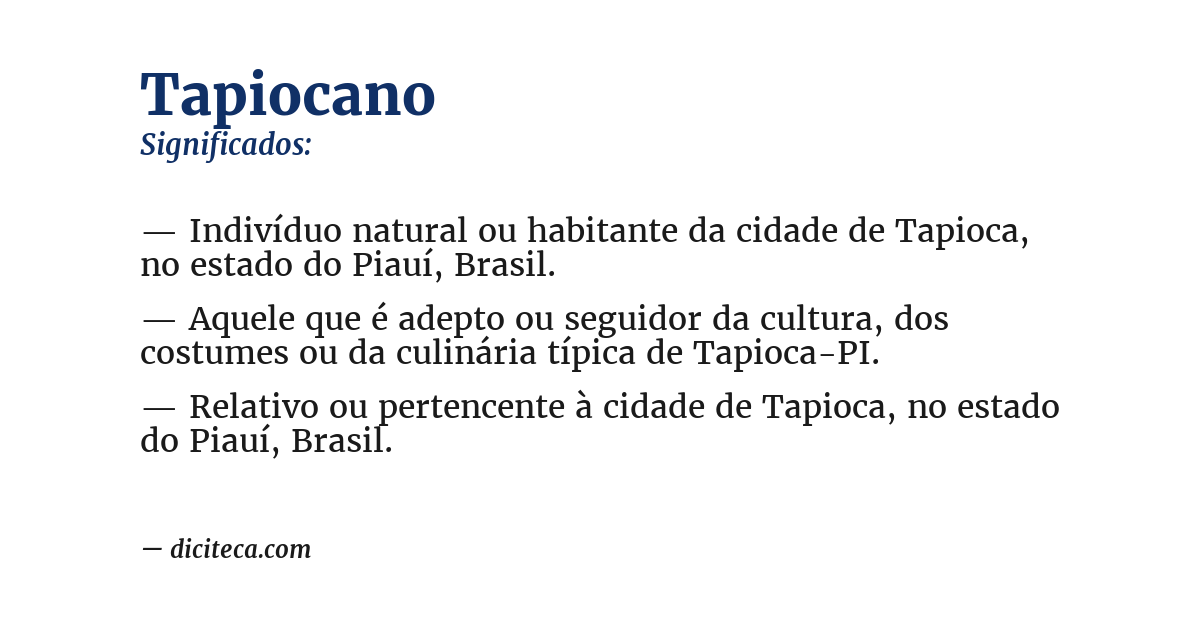Significado de tapiocano