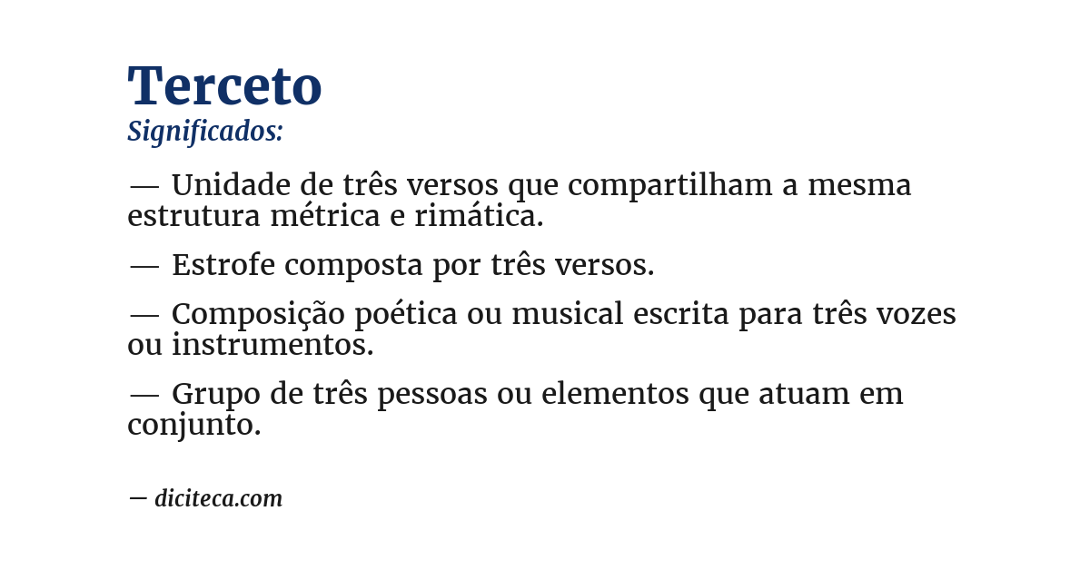 Significado de terceto