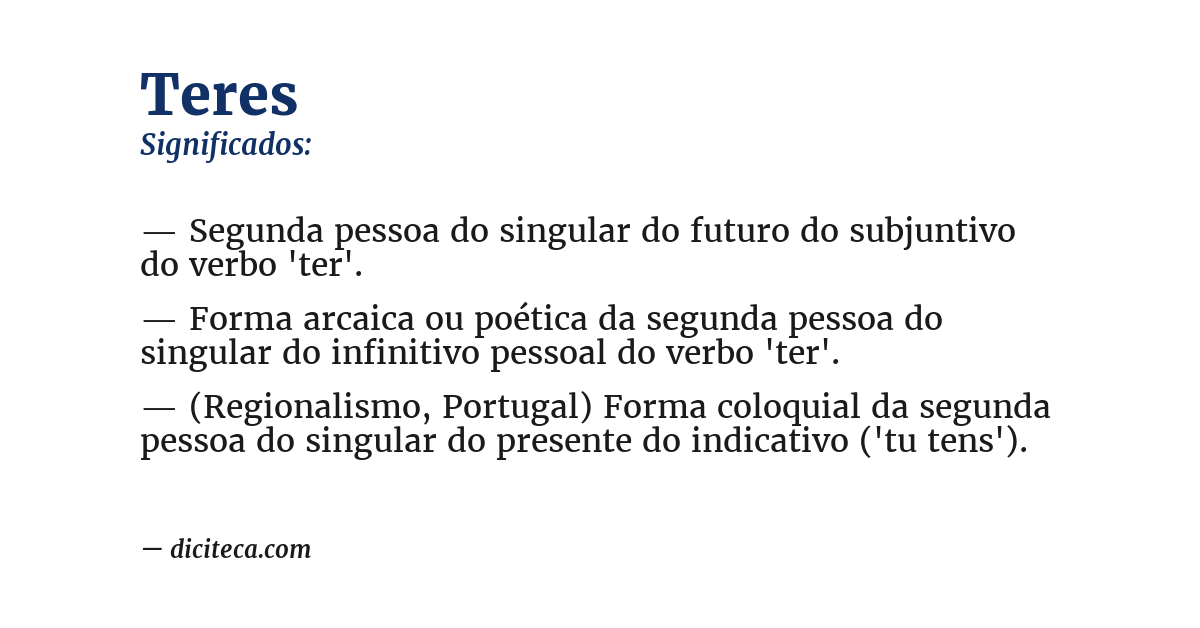Significado de teres