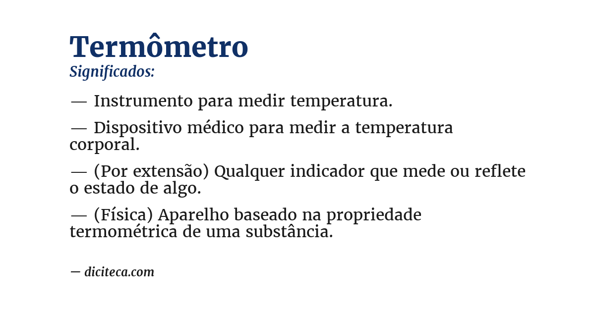 Significado de termômetro