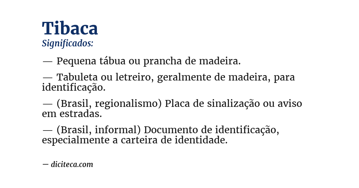 Significado de tibaca
