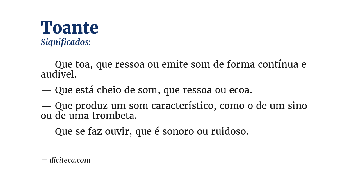 Significado de toante