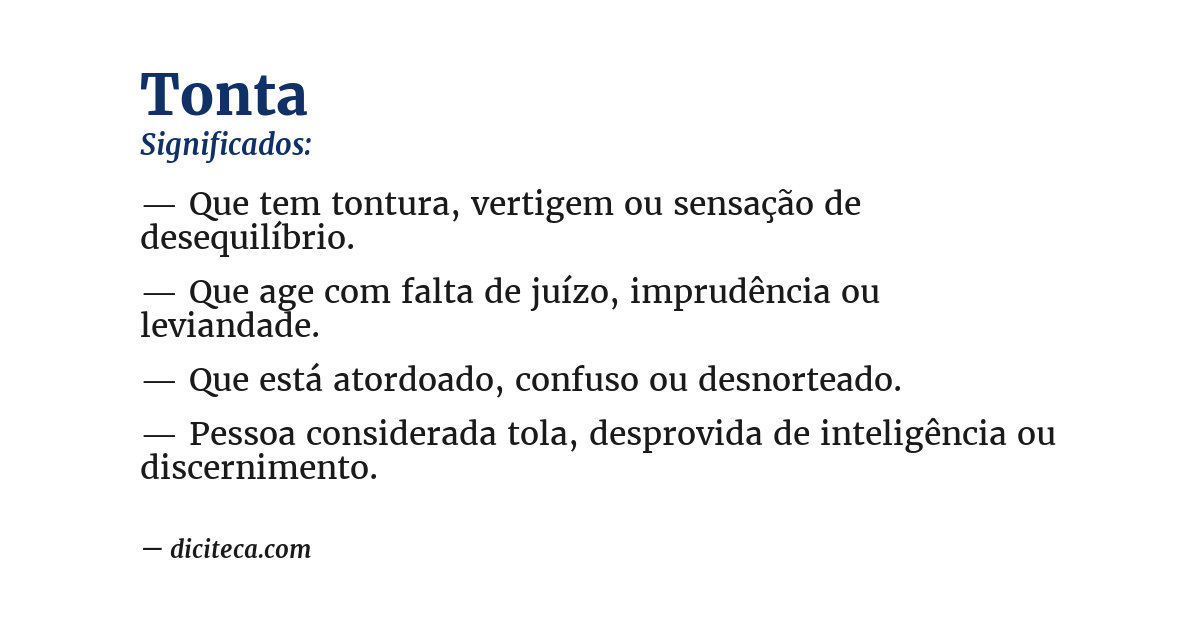 Significado de tonta