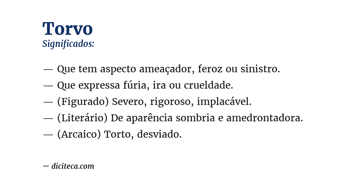 Significado de torvo