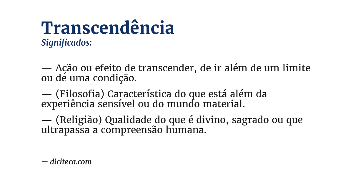 Significado de transcendência