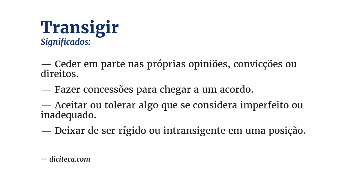 Significado de transigir