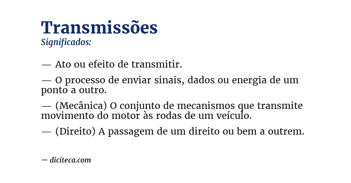 Significado de transmissões