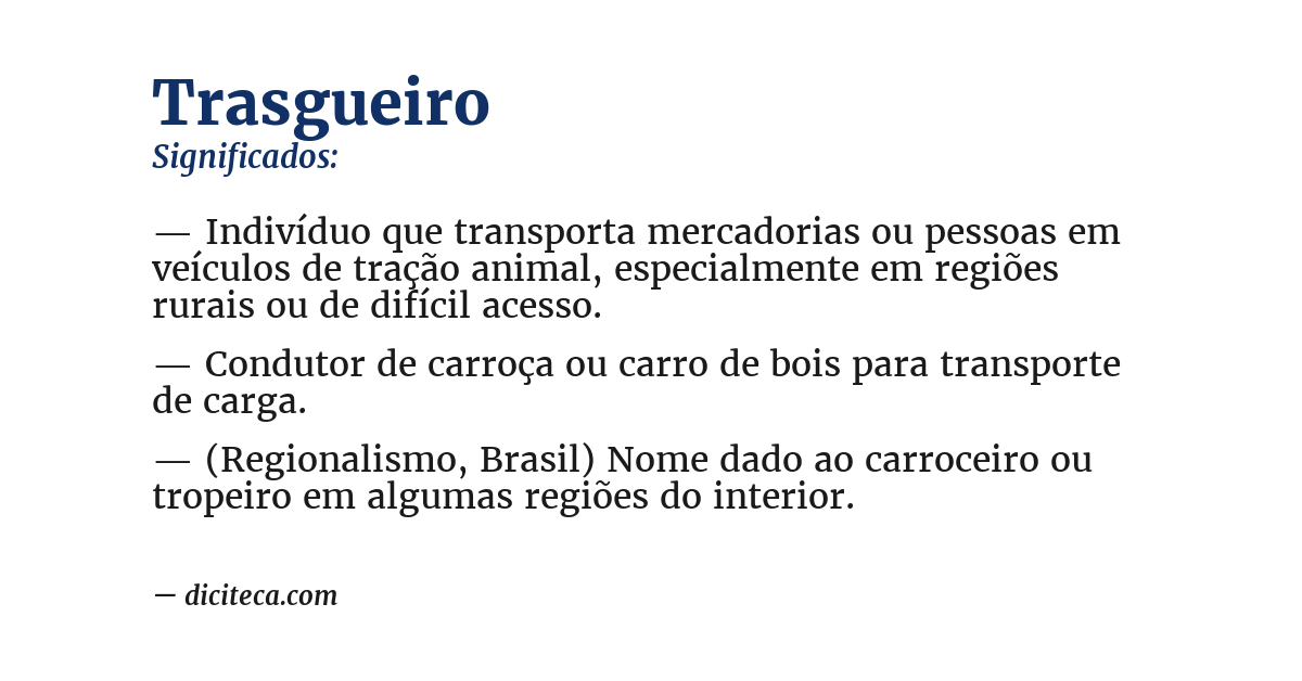 Significado de trasgueiro