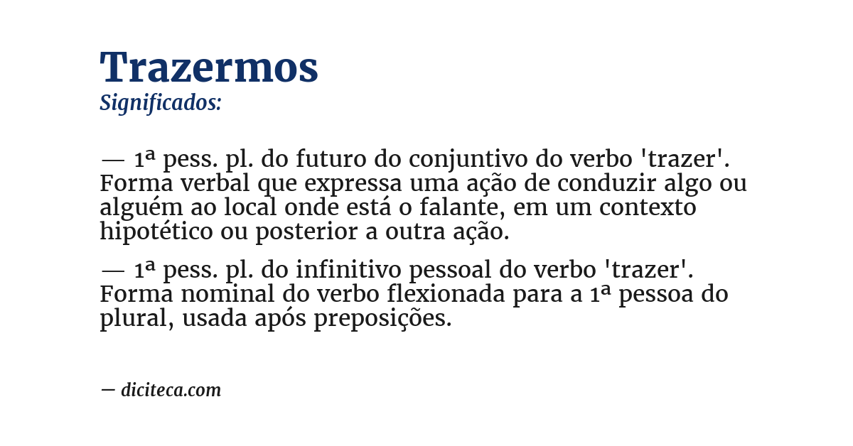 Significado de trazermos