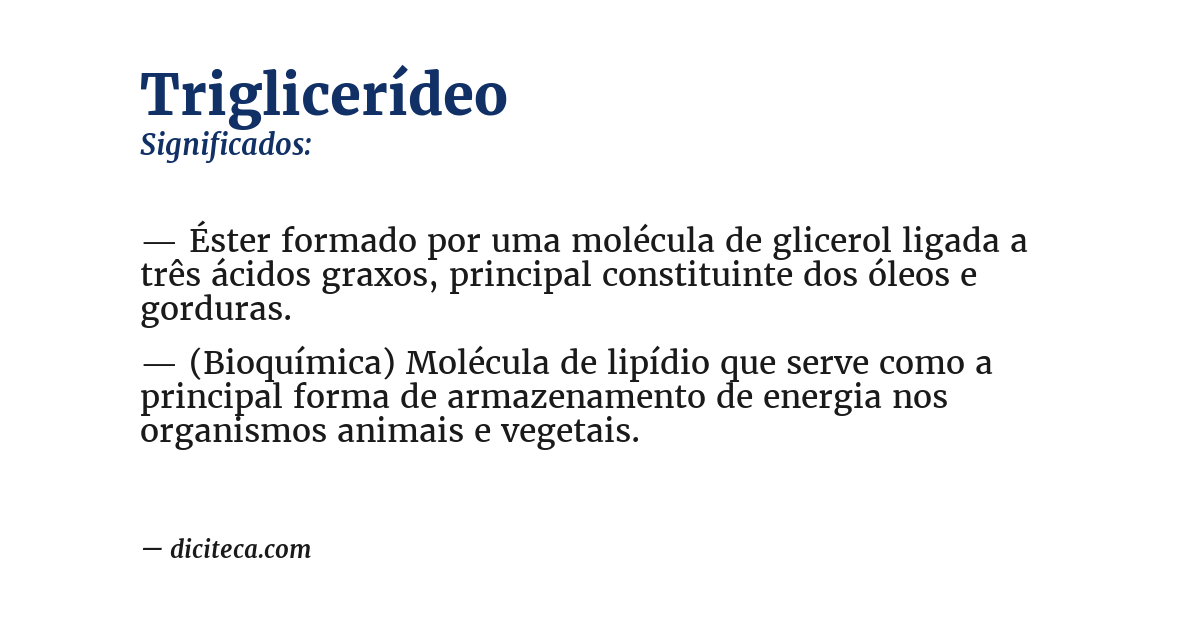 Significado de triglicerídeo
