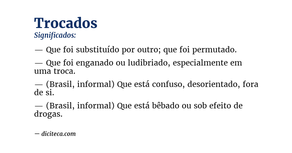 Significado de trocados