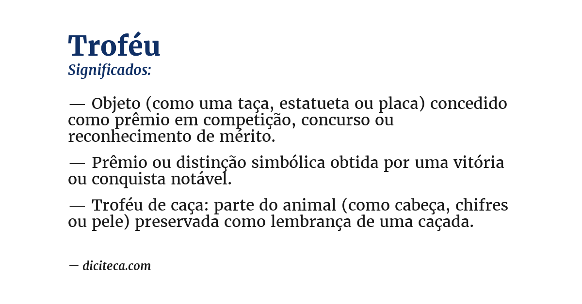 Significado de troféu