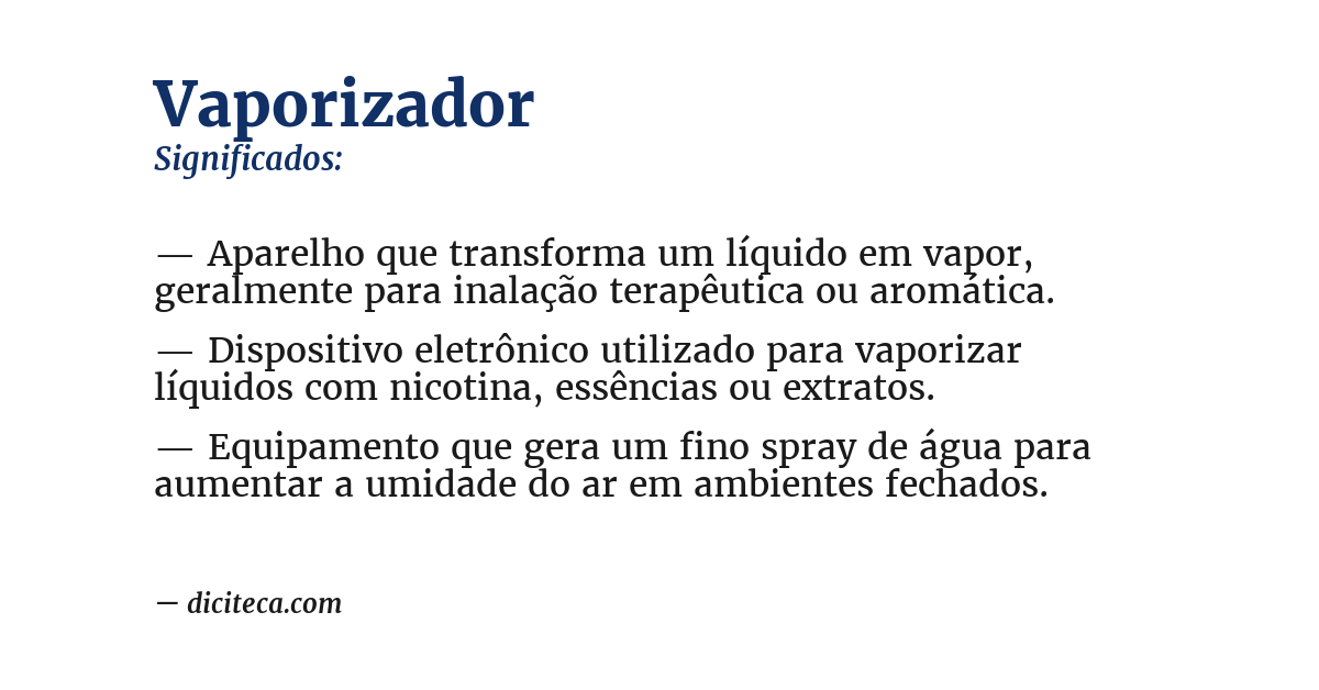 Significado de vaporizador
