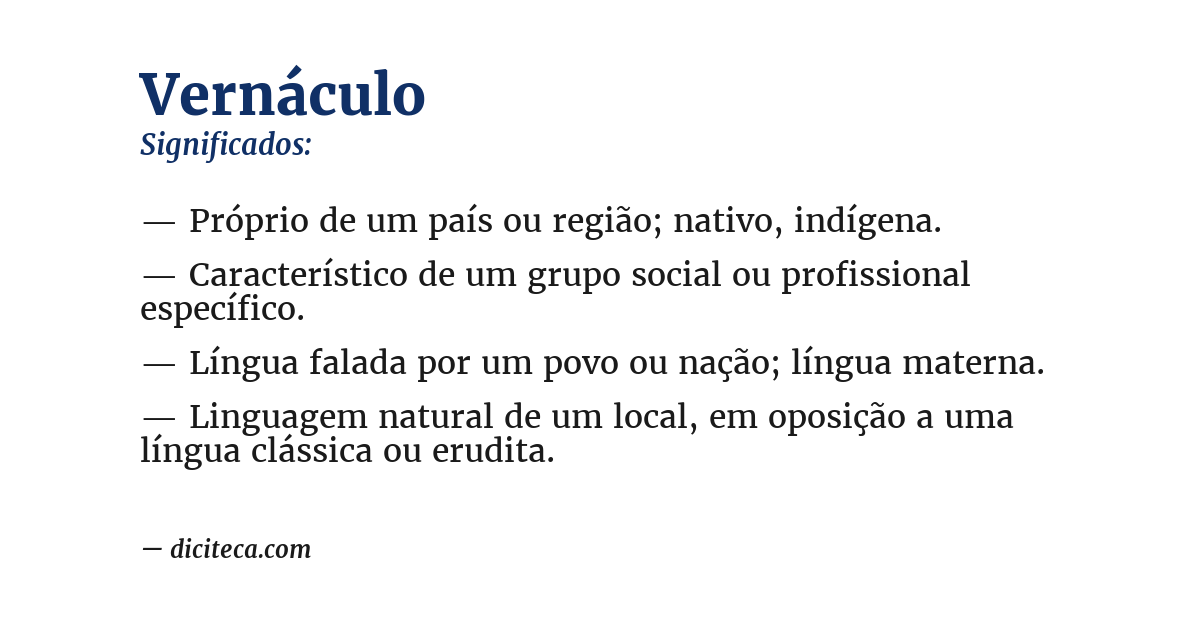 Significado de vernáculo
