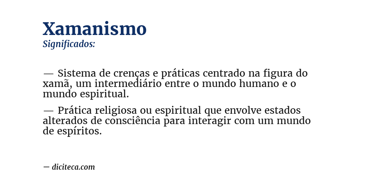 Significado de xamanismo