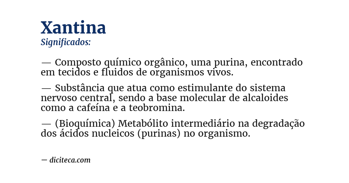 Significado de xantina