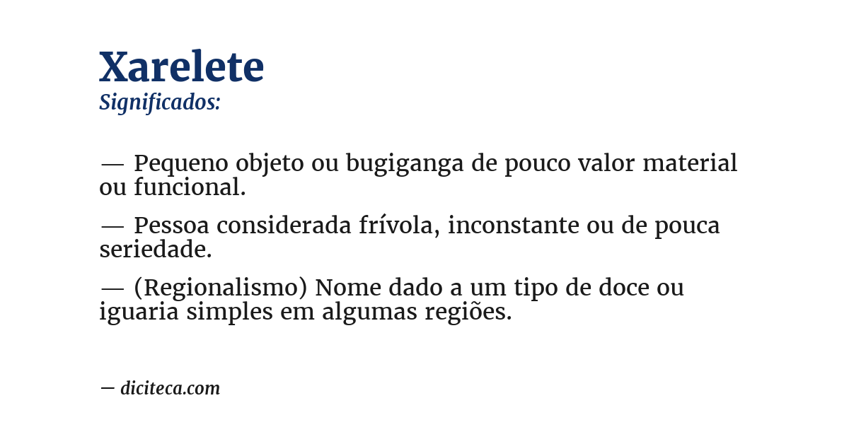 Significado de xarelete